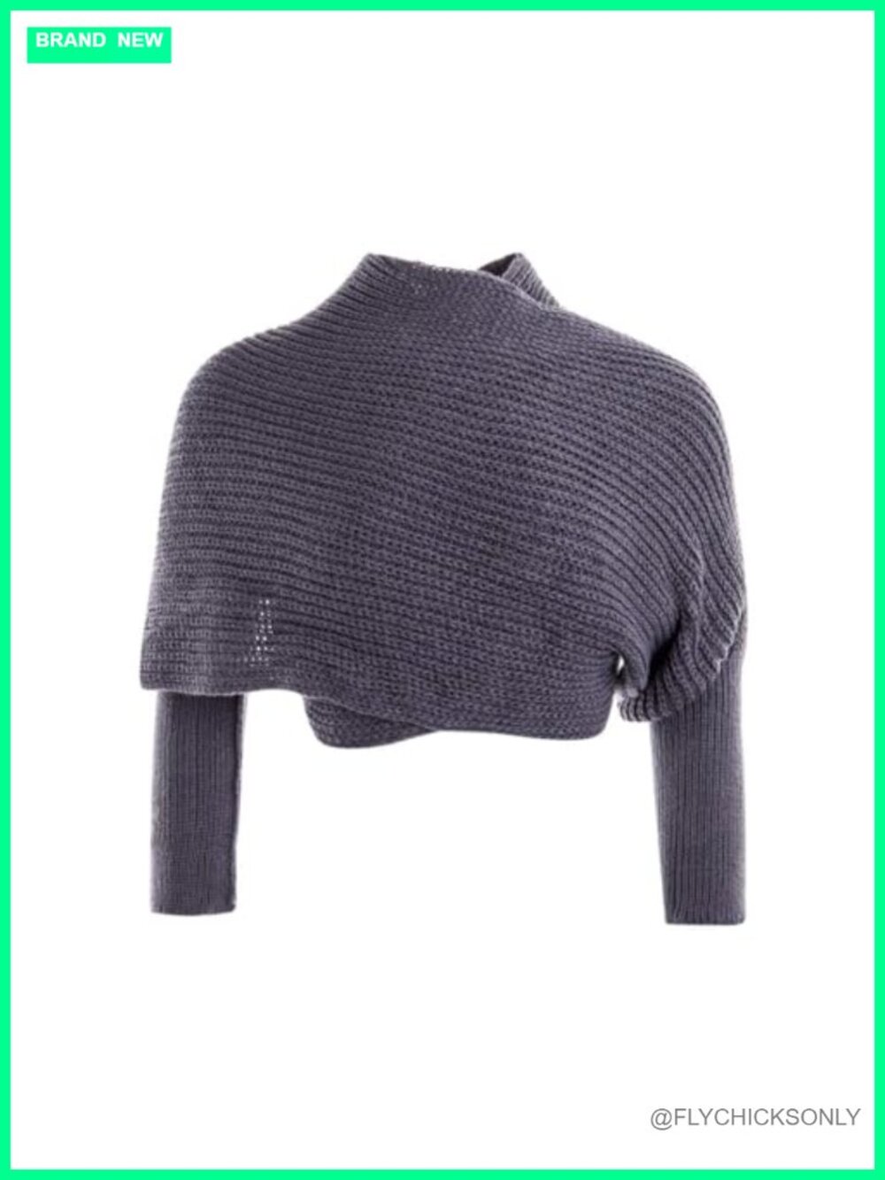 Knitted Wrap Scarf with Sleeves Polyester Blend V-Neck Sweater Cape Shawl